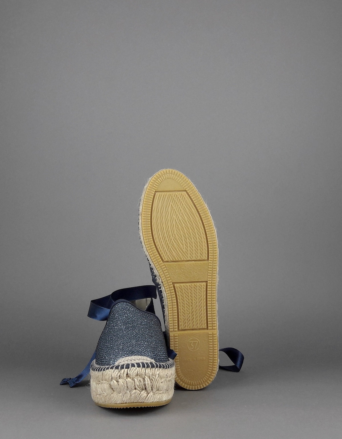 Espadrilles Scarpa Donna Tessuto Lurex E Camoscio Blu