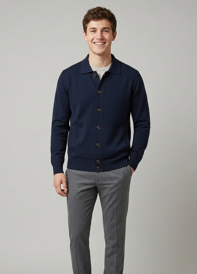 Filippo De Laurentiis Blusotto Uomo Cotone Blu Scuro