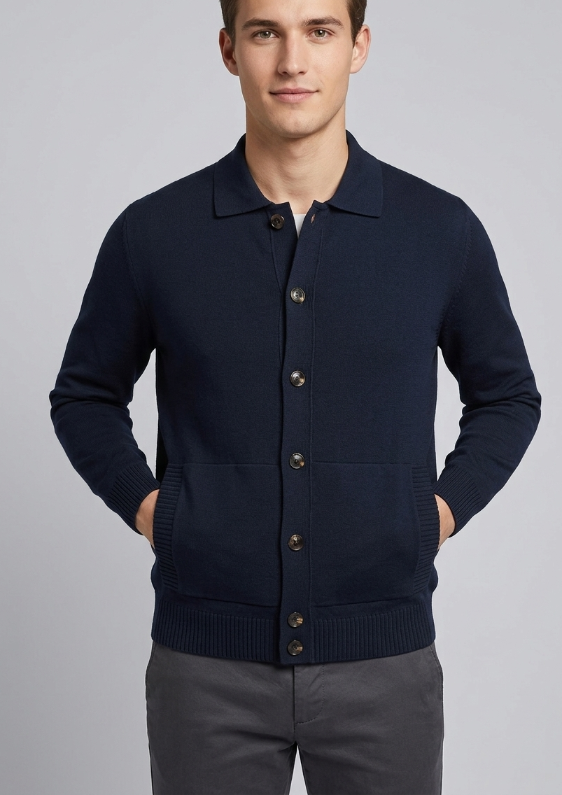 Filippo De Laurentiis Blusotto Uomo Cotone Blu Scuro
