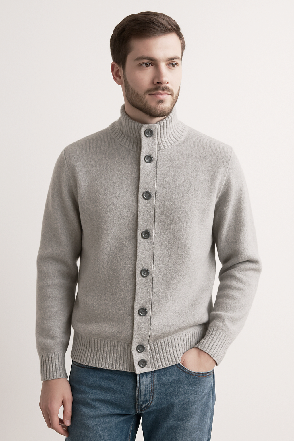 Filippo De Laurentiis Cardigan Uomo Grigio Chiaro