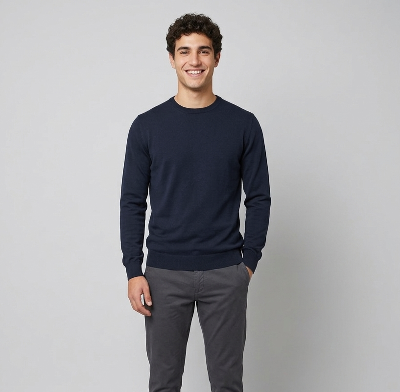 Filippo De Laurentiis Maglia Uomo Cotone Blu Scuro