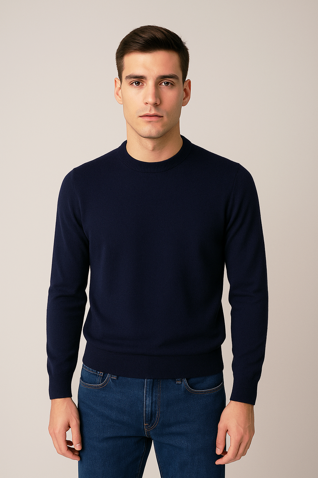 Filippo De Laurentiis Maglia Uomo Lana Merino Blu Scuro