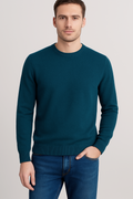 Filippo De Laurentiis Maglia Uomo Lana Merino Tintocapo Blu Petrolio