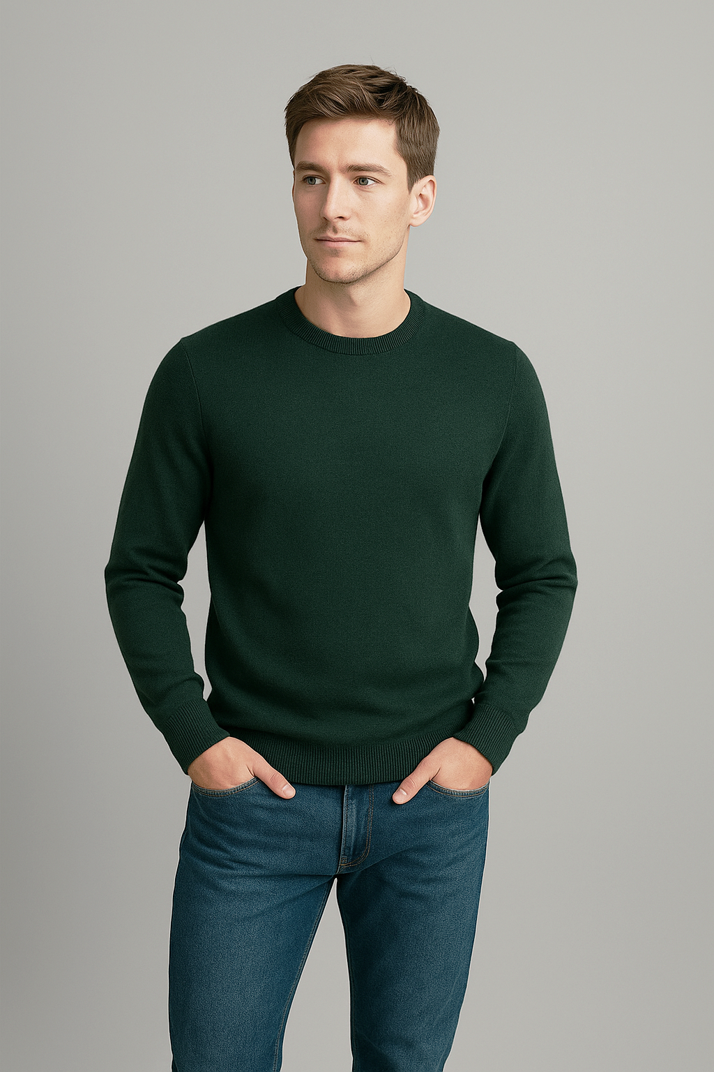 Filippo De Laurentiis Maglia Uomo Lana Merino Verde Scuro