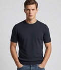 Filippo De Laurentiis Maglia Uomo Manica Corta Cotone Blu Scuro