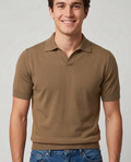 Filippo De Laurentiis Polo Uomo Manica Corta Cotone Marrone Chiaro