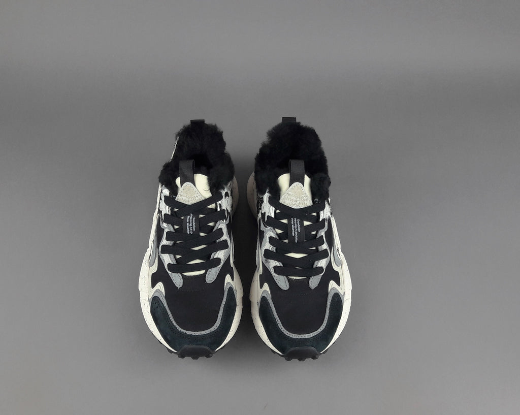 Flower Mountain Sneakers Donna Rulis Camoscio Tela Nero