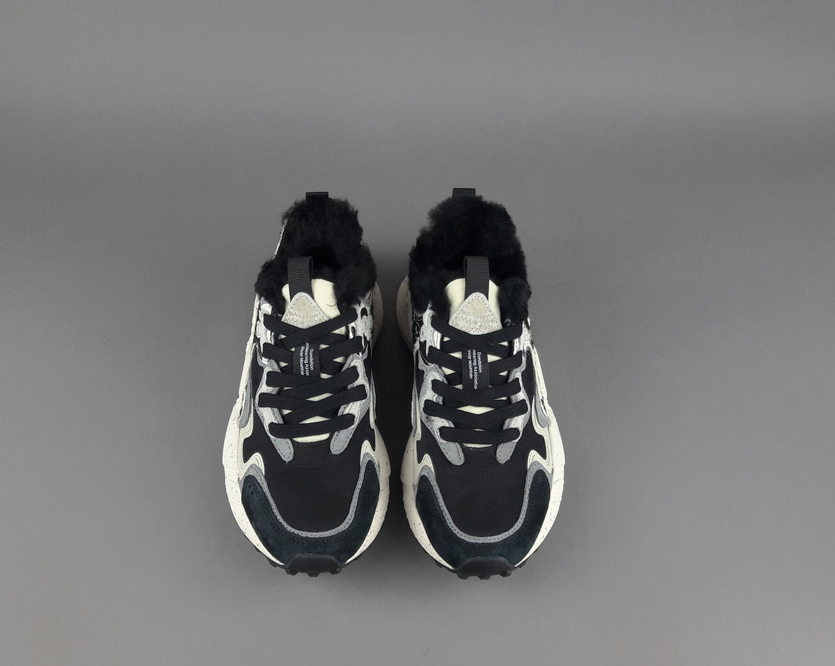 Flower Mountain Sneakers Donna Rulis Camoscio Tela Nero