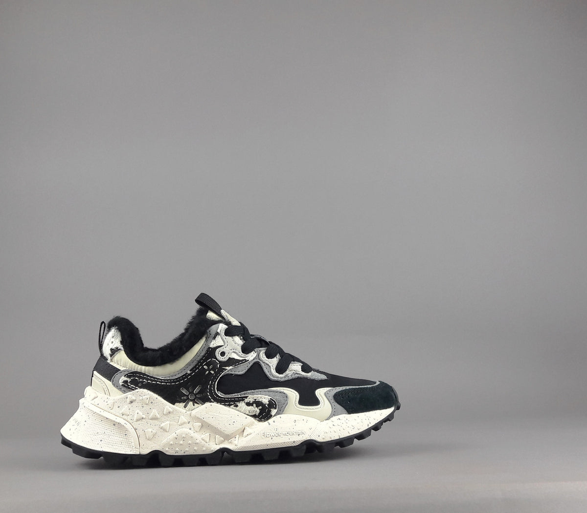 Flower Mountain Sneakers Donna Rulis Camoscio Tela Nero