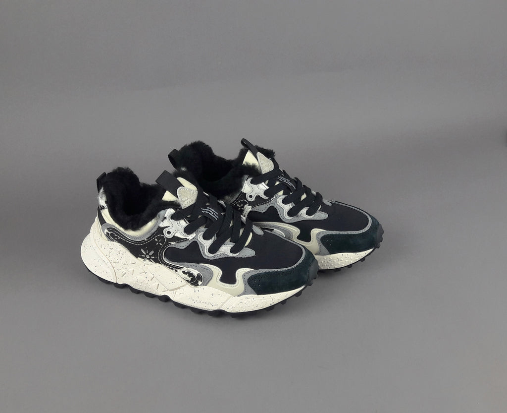 Flower Mountain Sneakers Donna Rulis Camoscio Tela Nero