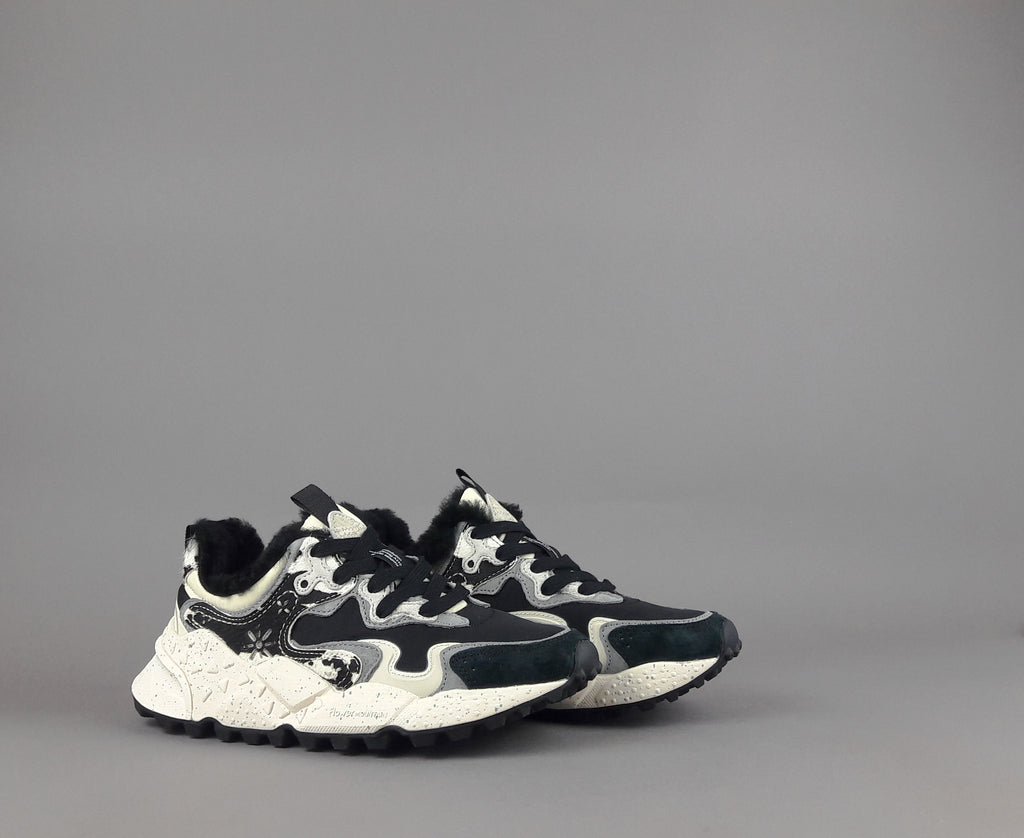 Flower Mountain Sneakers Donna Rulis Camoscio Tela Nero