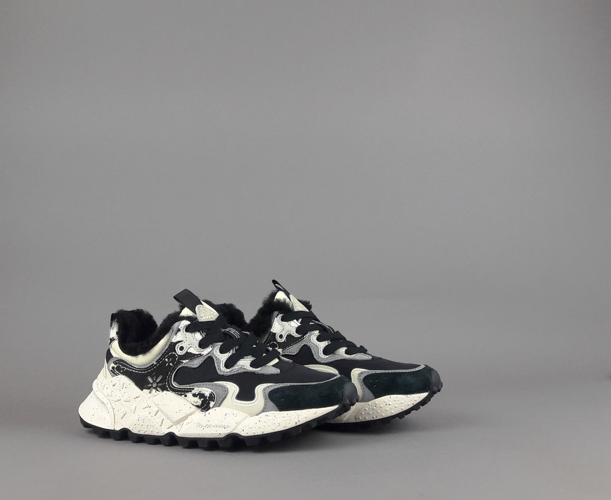 Flower Mountain Sneakers Donna Rulis Camoscio Tela Nero