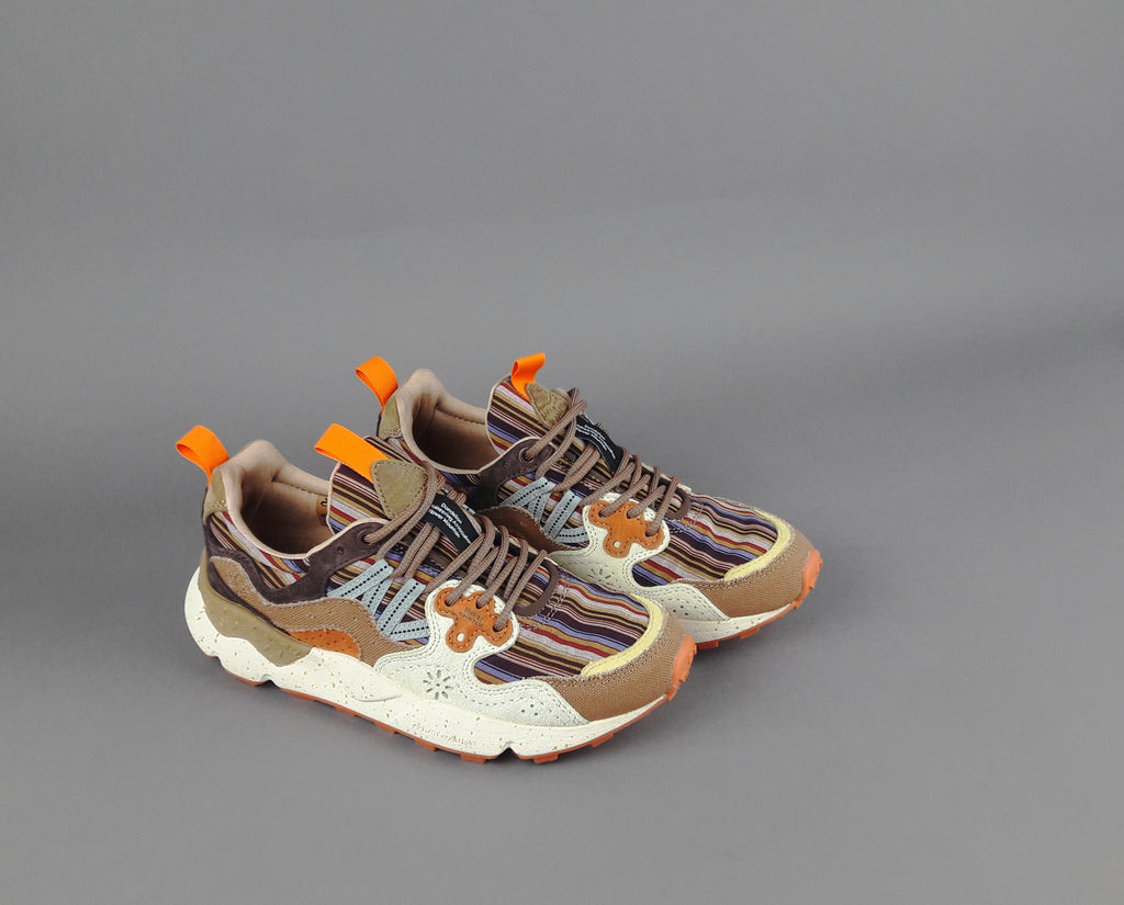 Flower Mountain Sneakers Donna Yamano 3 Camoscio Tela Marrone