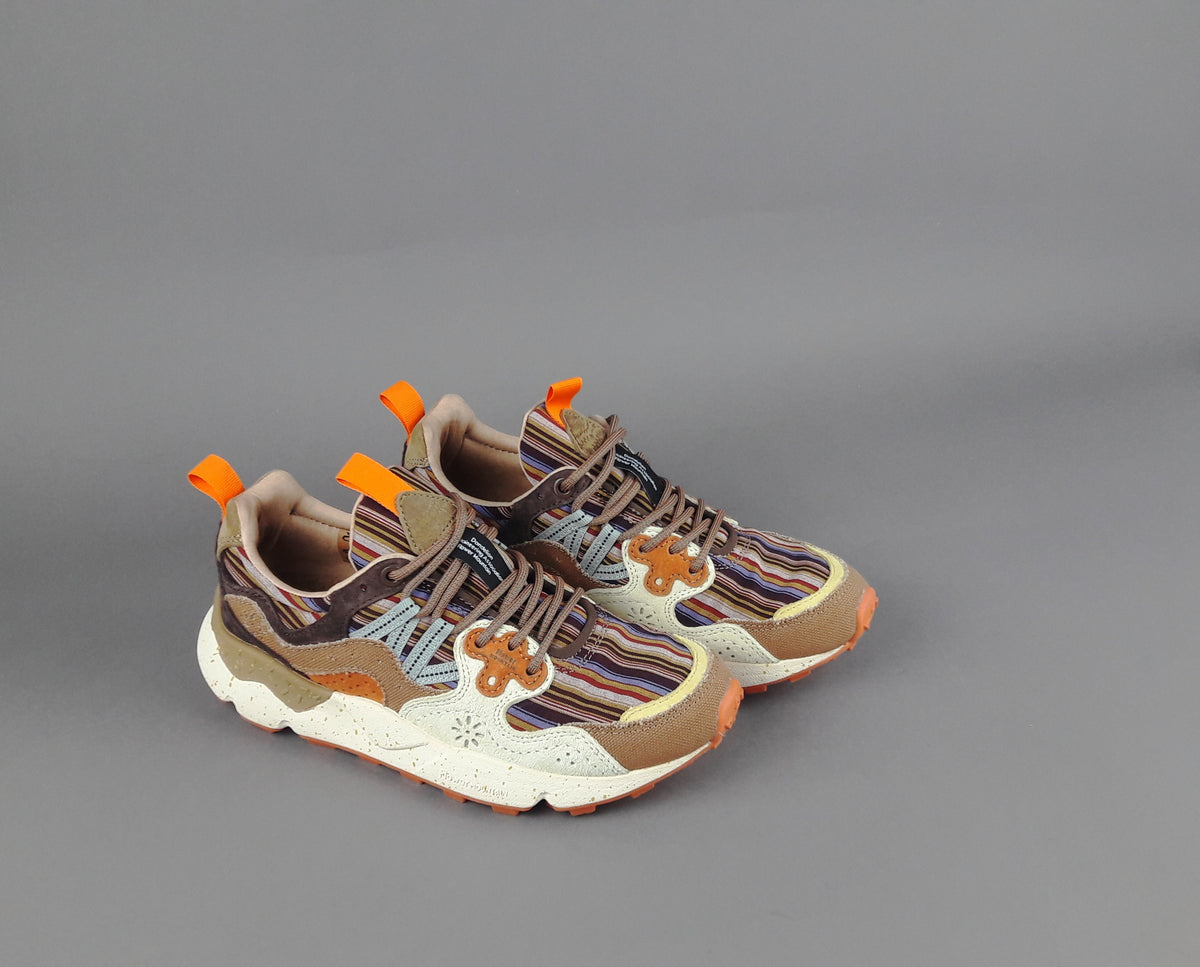Flower Mountain Sneakers Donna Yamano 3 Camoscio Tela Marrone