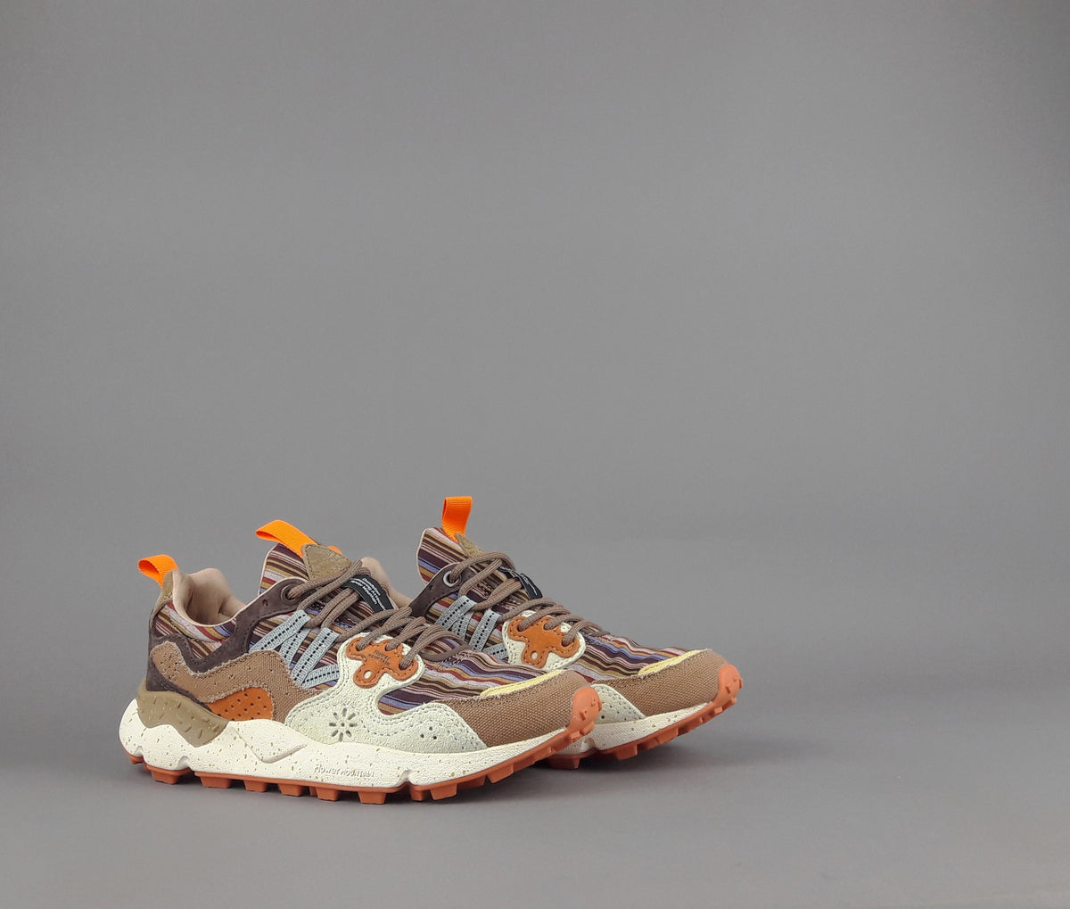 Flower Mountain Sneakers Donna Yamano 3 Camoscio Tela Marrone