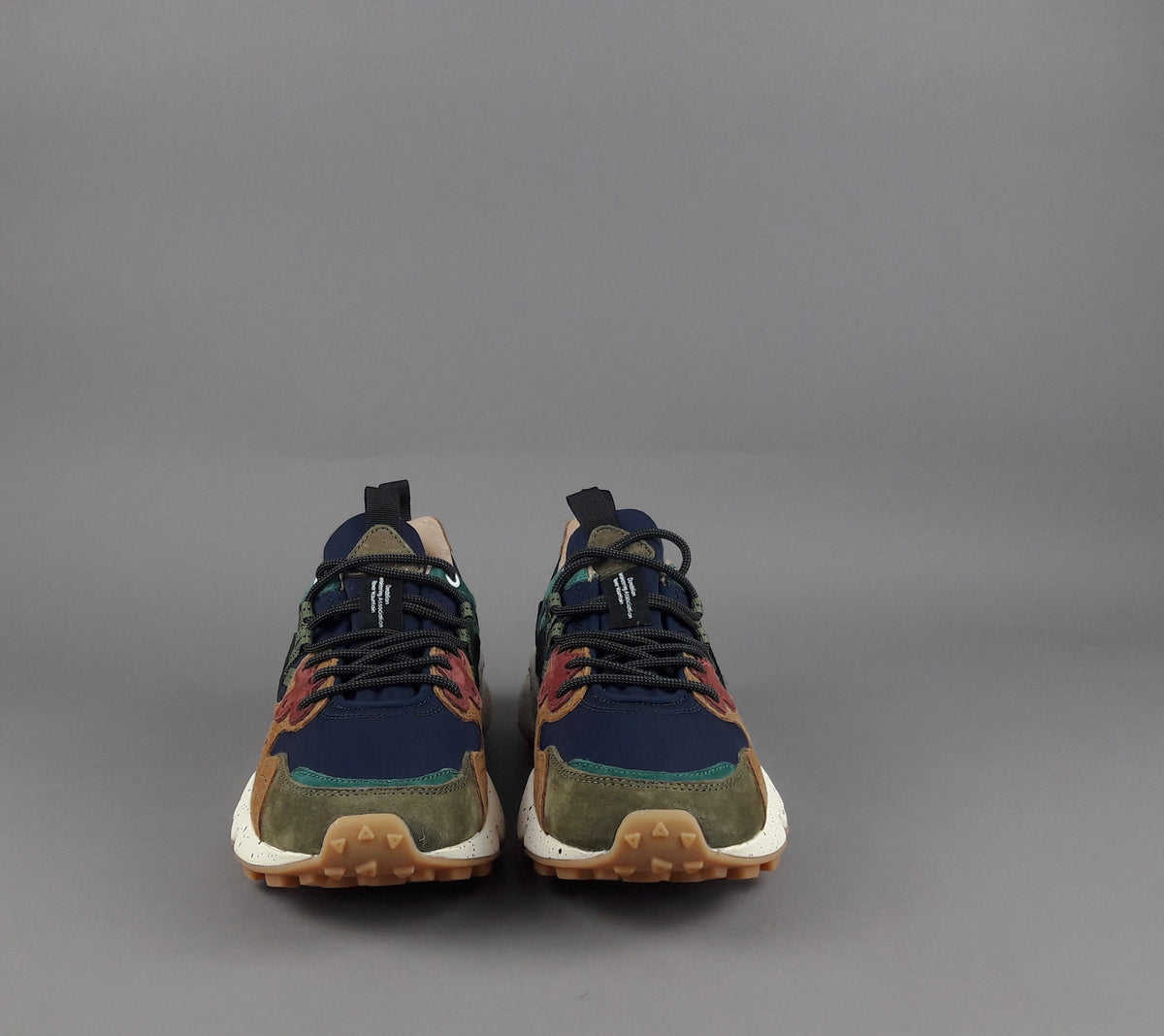Flower Mountain Sneakers Uomo Yamano 3 Camoscio Tela Marrone Blu