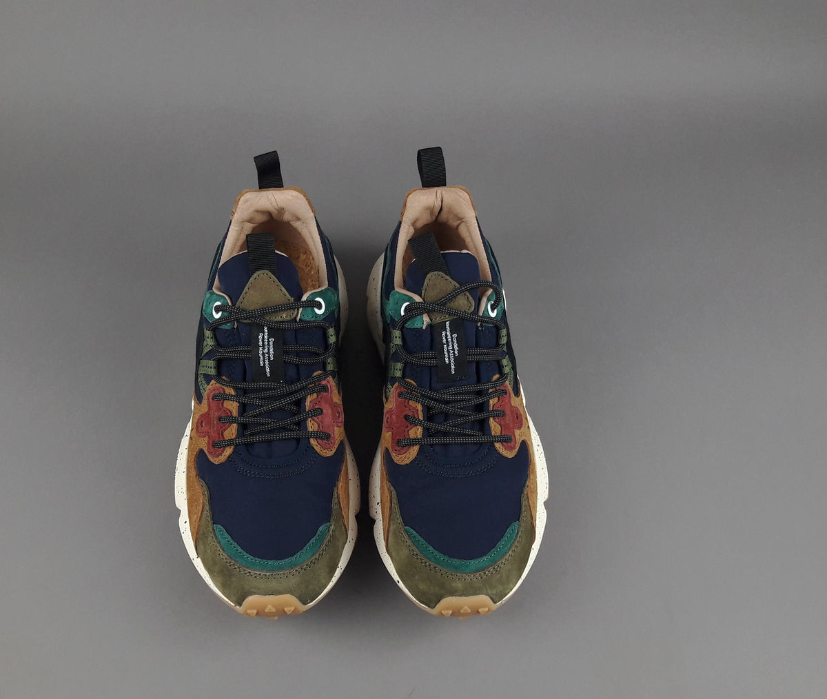 Flower Mountain Sneakers Uomo Yamano 3 Camoscio Tela Marrone Blu