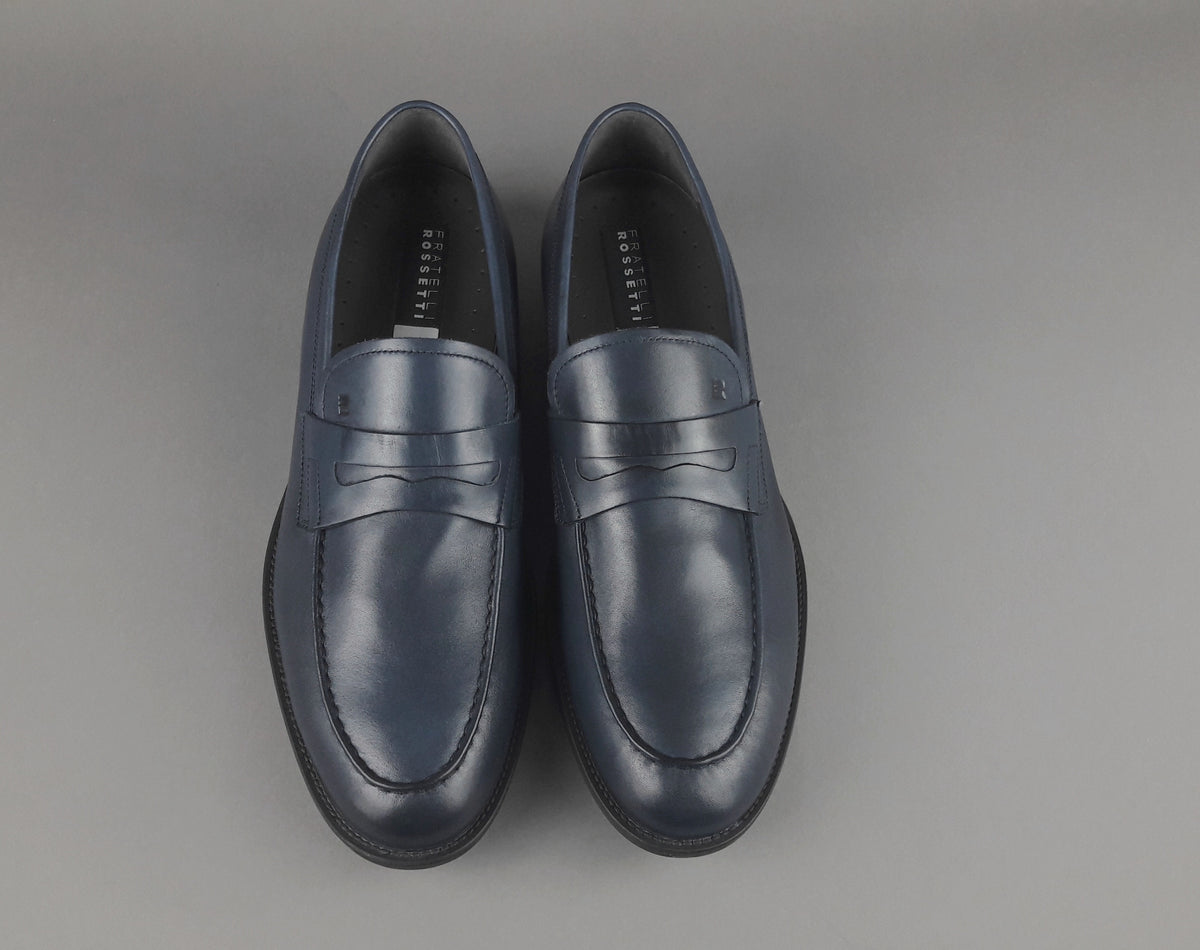 Fratelli Rossetti Mocassino Uomo Pelle Blu Scuro