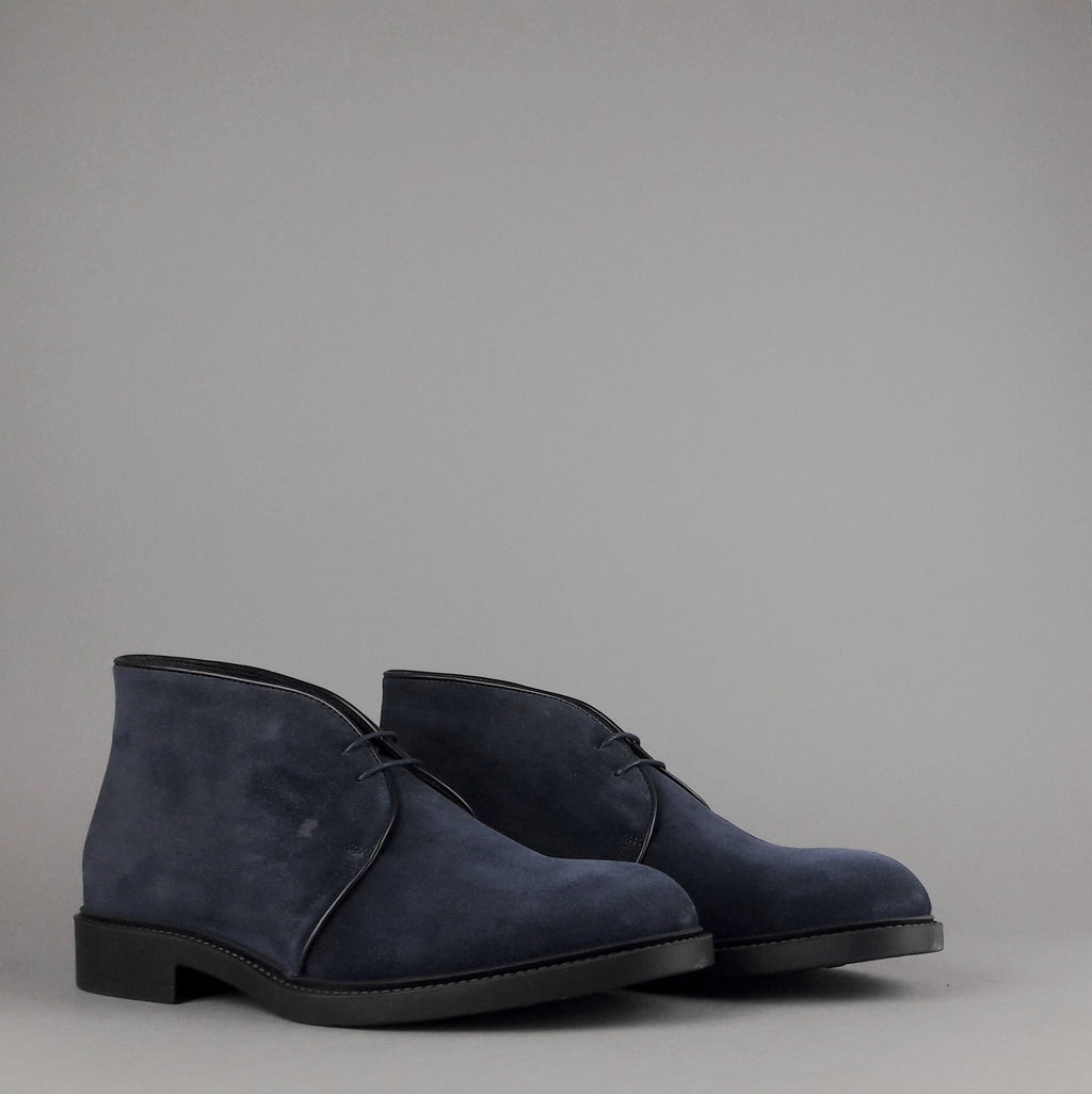 Fratelli Rossetti Polacchino Desert Boot Uomo Camoscio Blu Scuro Fondo Gomma