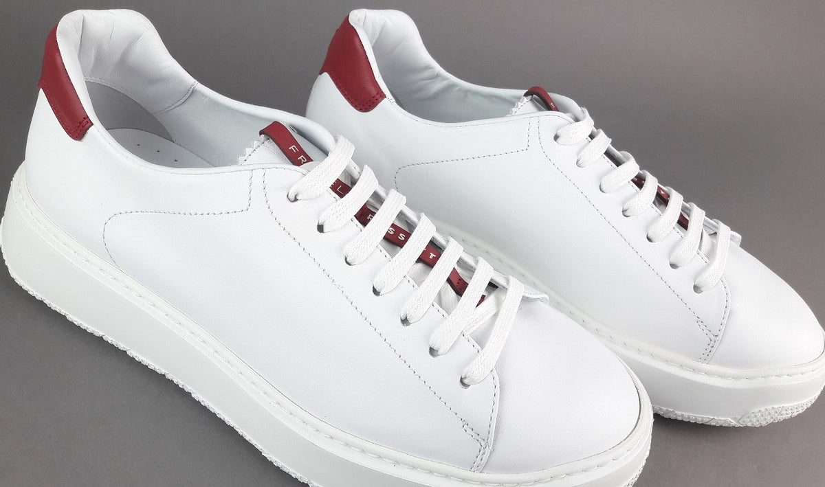 Fratelli Rossetti Sneakers Uomo Pelle Banco Talloncino Rosso