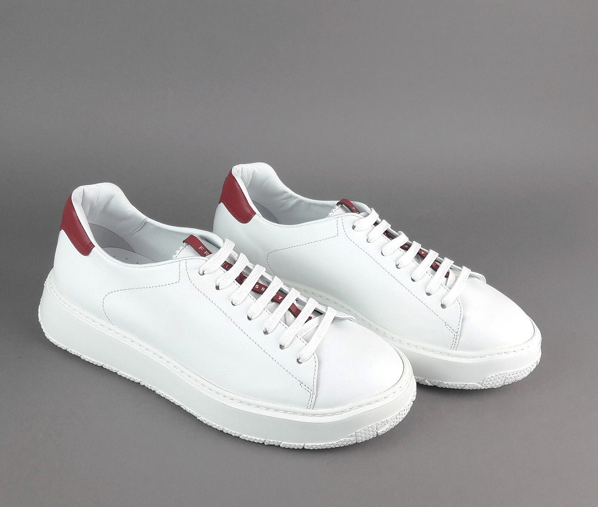 Fratelli Rossetti Sneakers Uomo Pelle Banco Talloncino Rosso