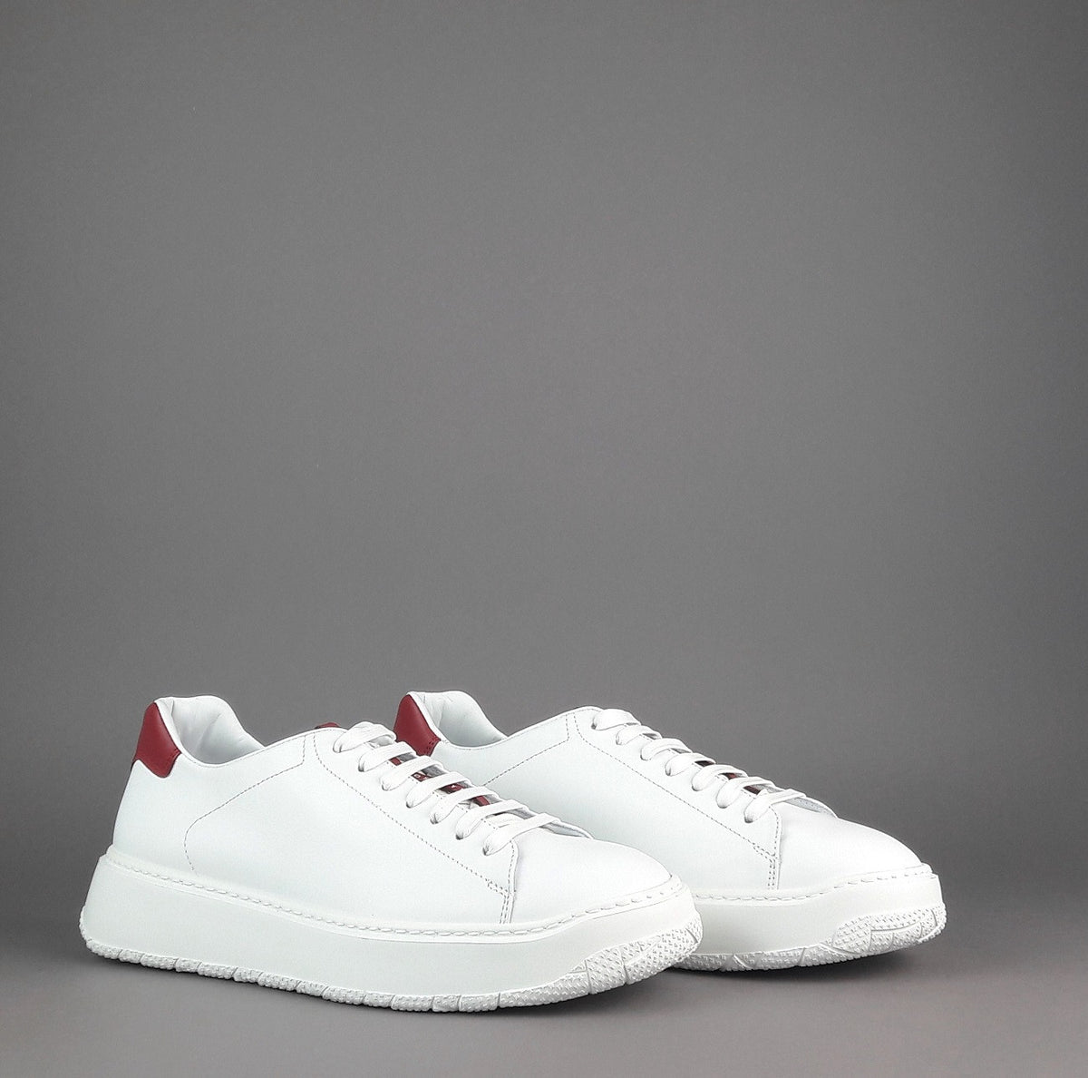 Fratelli Rossetti Sneakers Uomo Pelle Banco Talloncino Rosso
