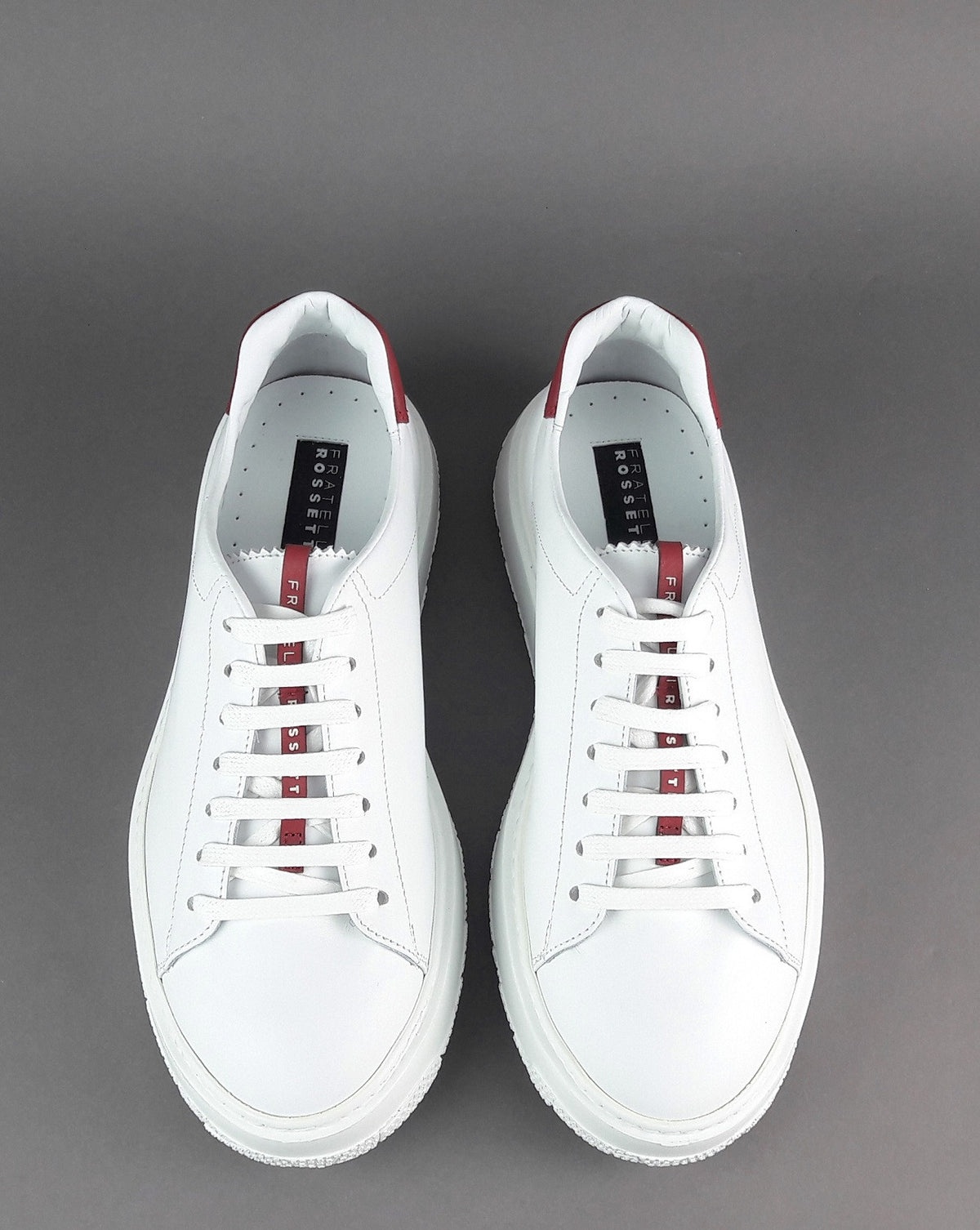 Fratelli Rossetti Sneakers Uomo Pelle Banco Talloncino Rosso