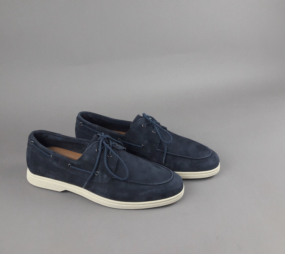 Frau Mocassino Barca Uomo Camoscio Blu