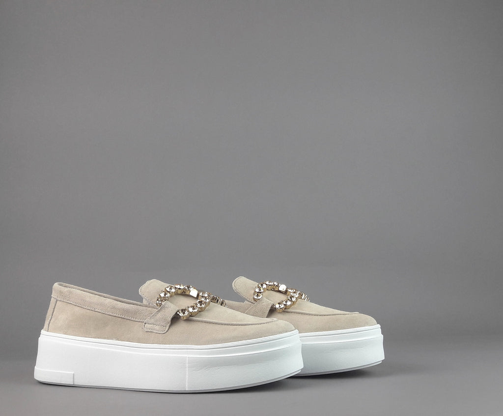Frau Mocassino Donna Camoscio Beige Opaco