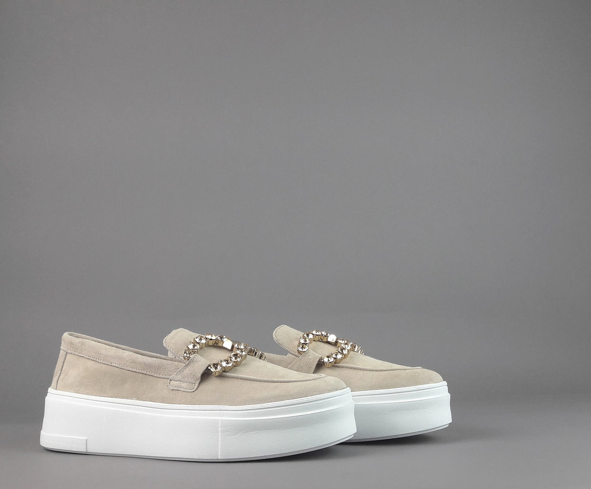 Frau Mocassino Donna Camoscio Beige Opaco
