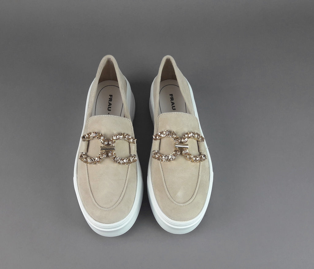 Frau Mocassino Donna Camoscio Beige Opaco