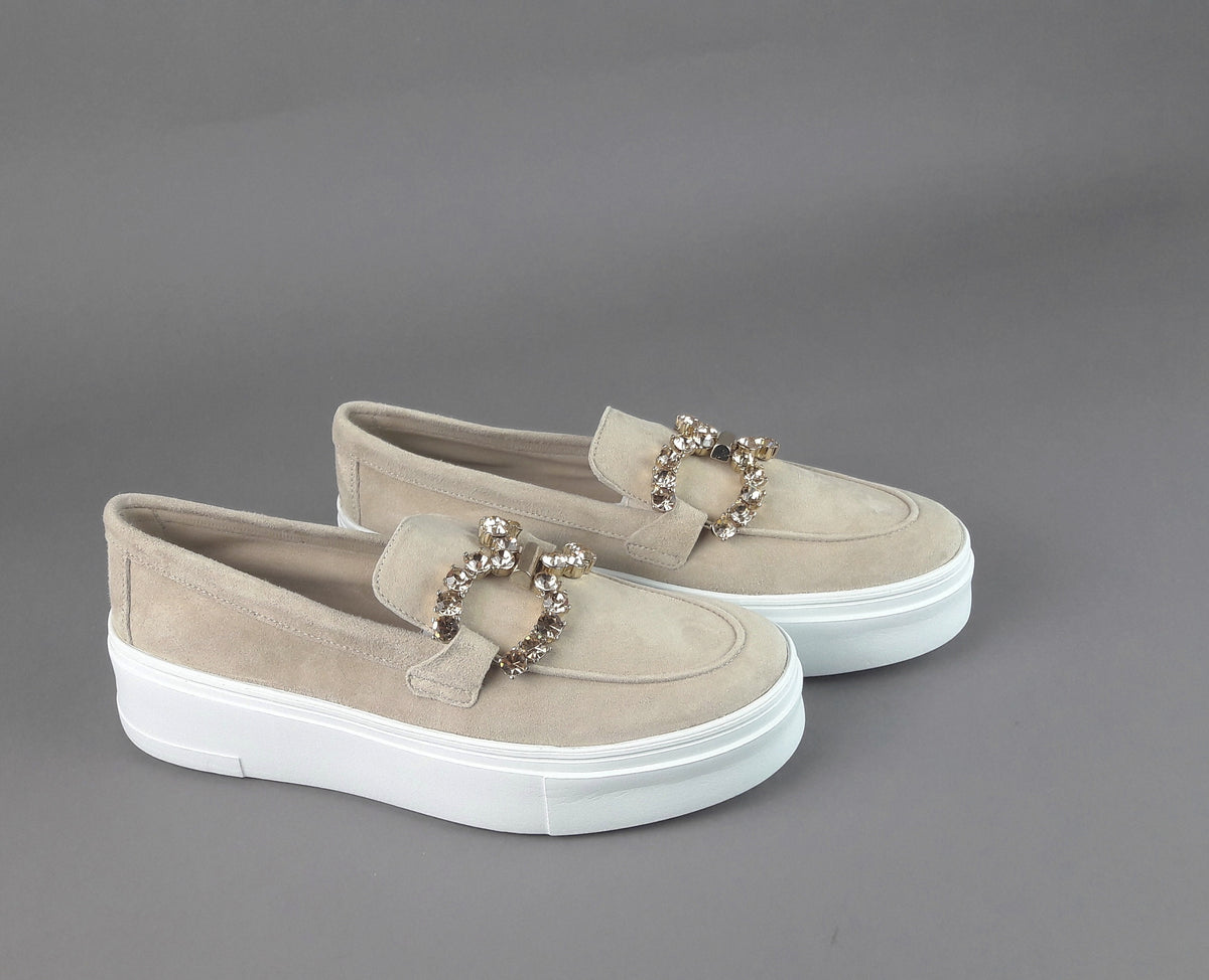 Frau Mocassino Donna Camoscio Beige Opaco