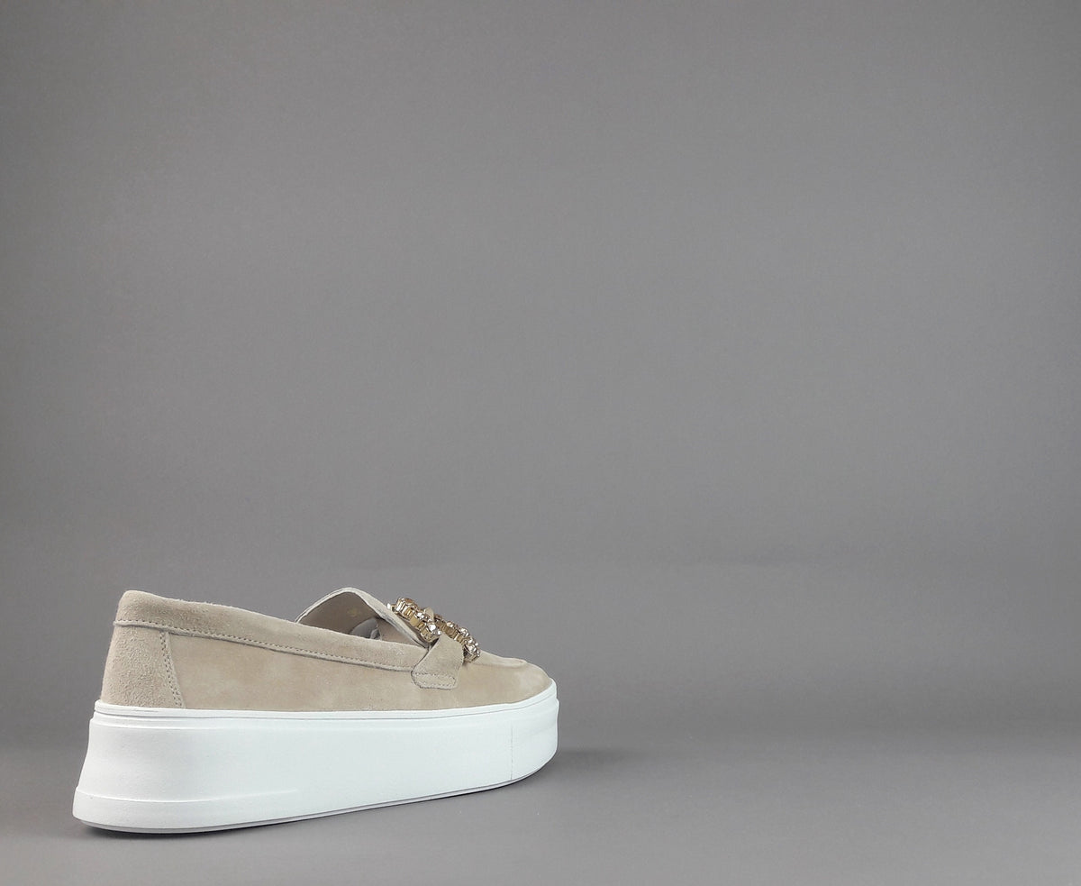 Frau Mocassino Donna Camoscio Beige Opaco