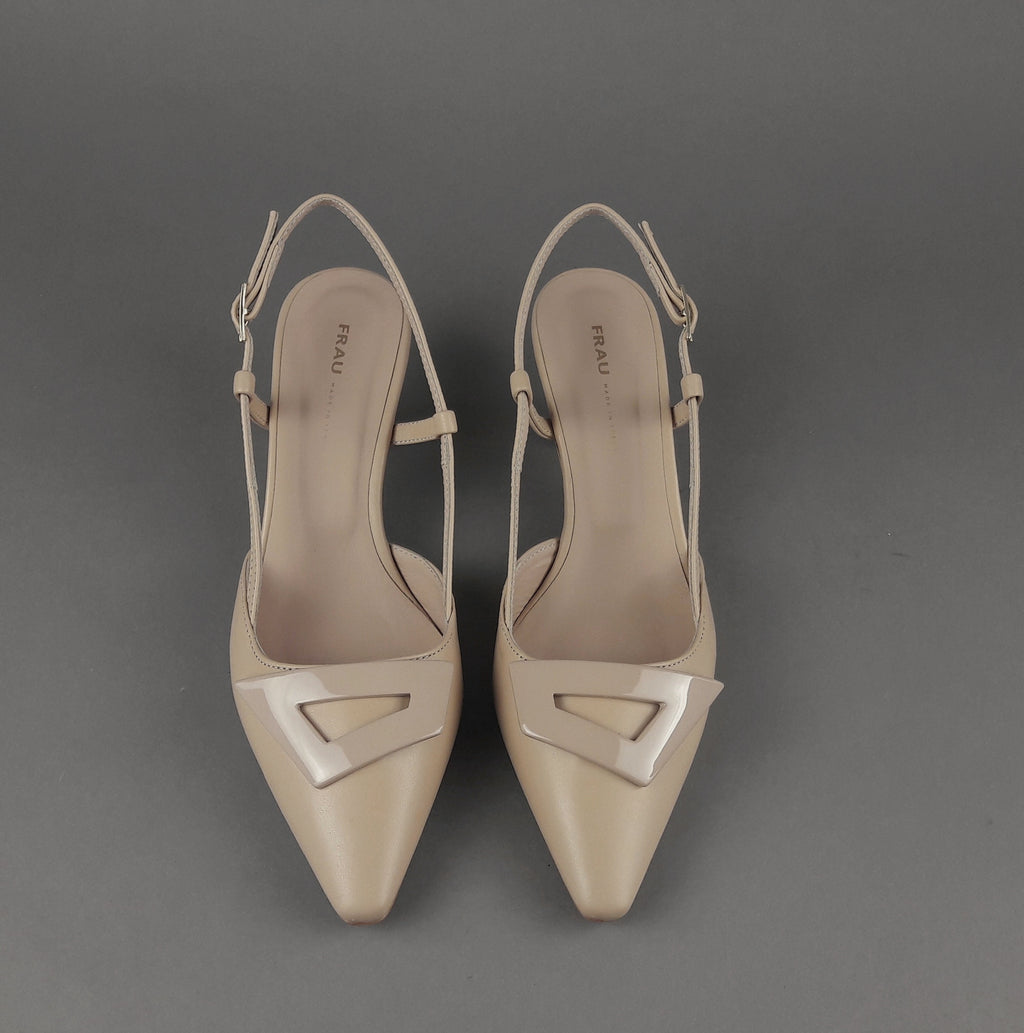 Frau Chanel Donna Pelle Beige Naturale Cinturino Con Fibbia