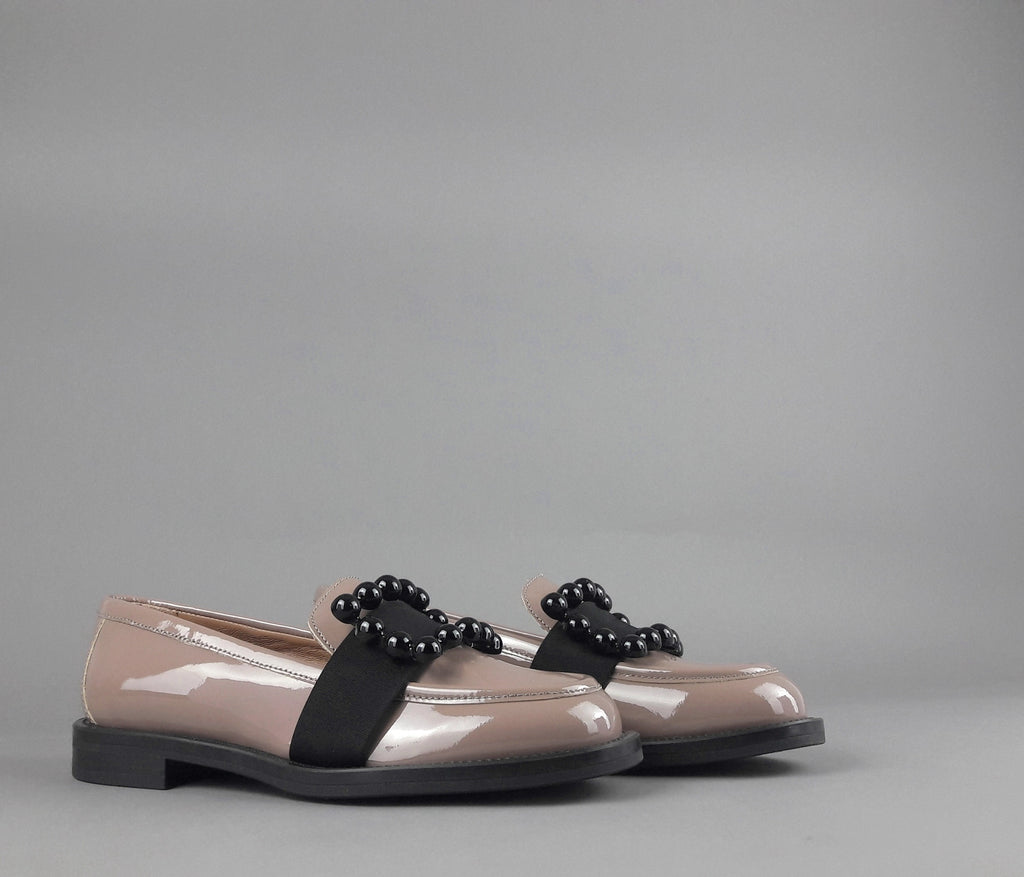 Frau Mocassino Basso Donna Pelle Vernice Carne Accessorio Metallo