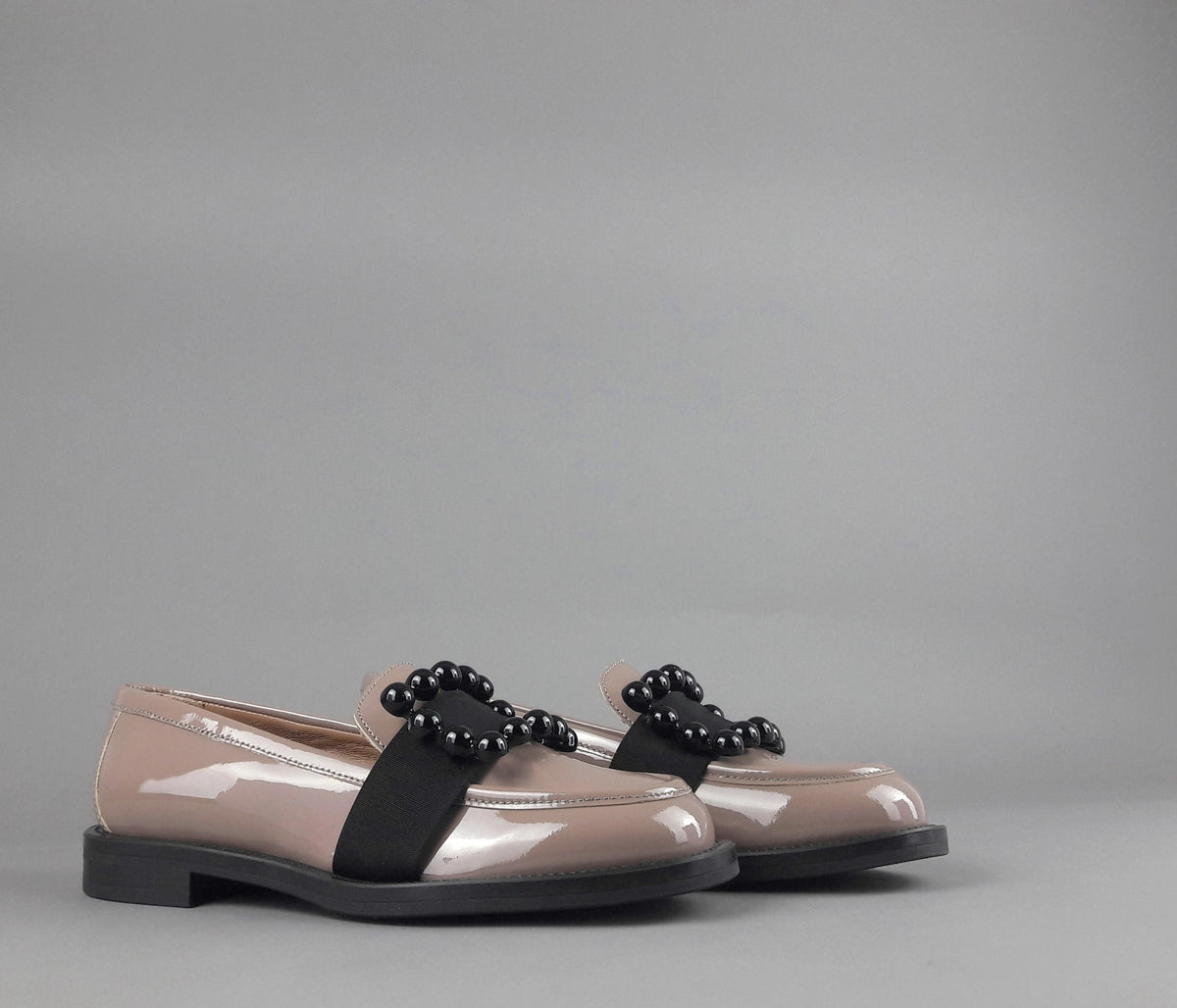 Frau Mocassino Basso Donna Pelle Vernice Carne Accessorio Metallo