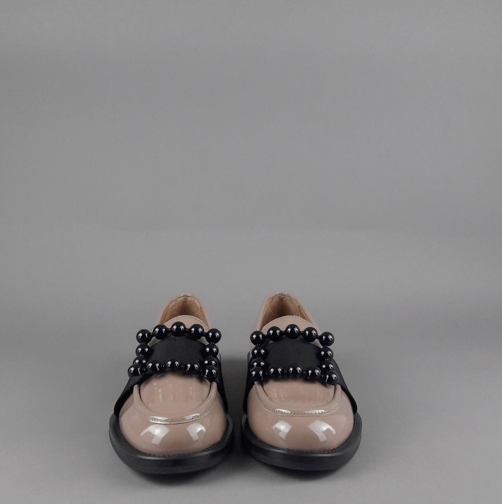 Frau Mocassino Basso Donna Pelle Vernice Carne Accessorio Metallo