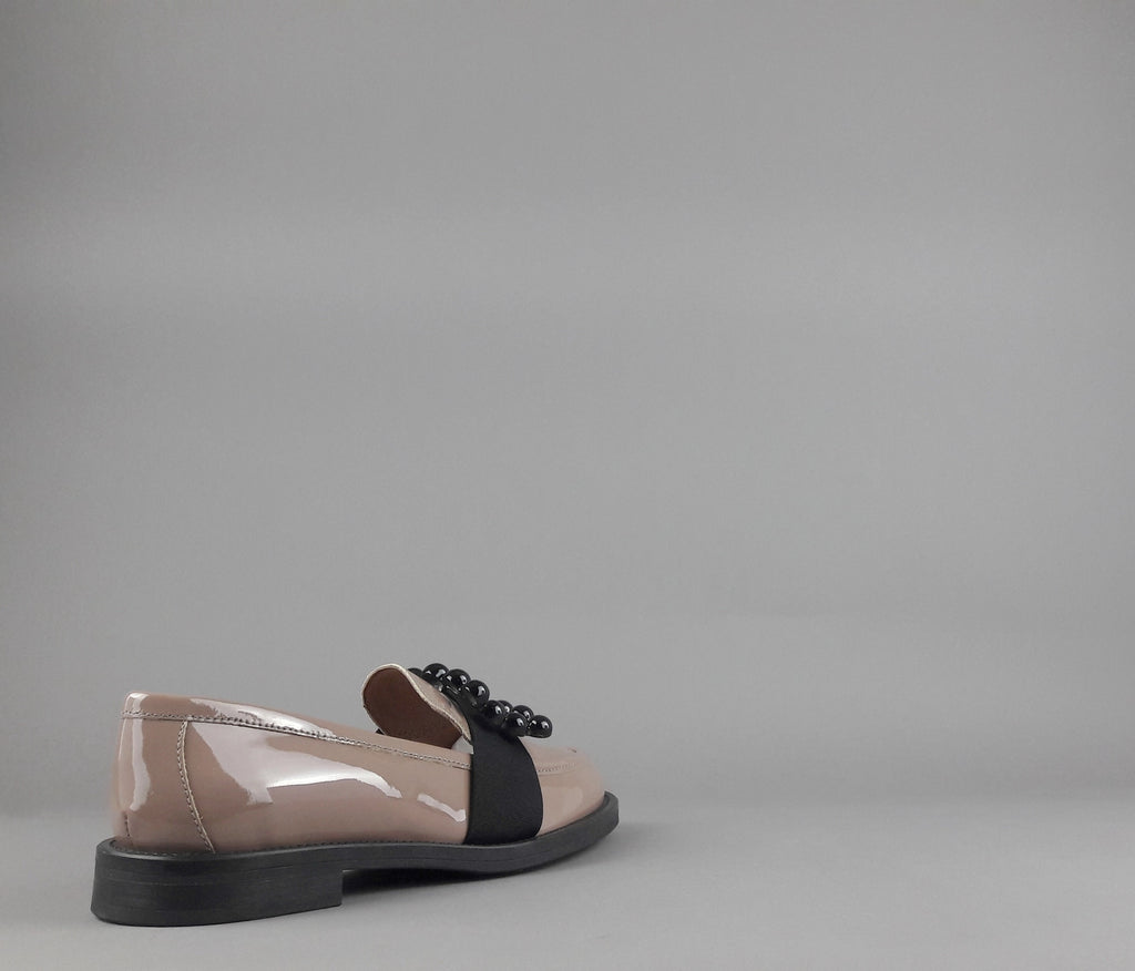 Frau Mocassino Basso Donna Pelle Vernice Carne Accessorio Metallo