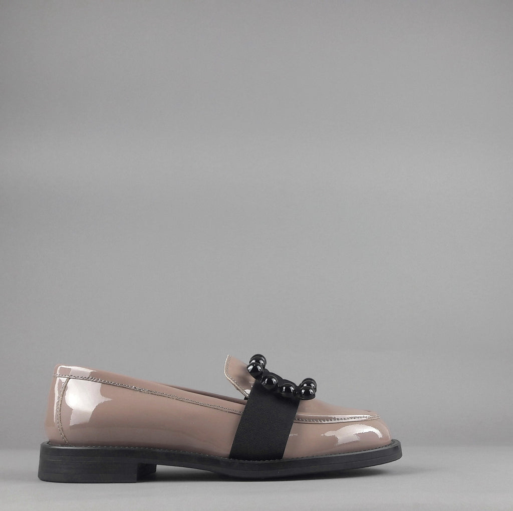 Frau Mocassino Basso Donna Pelle Vernice Carne Accessorio Metallo
