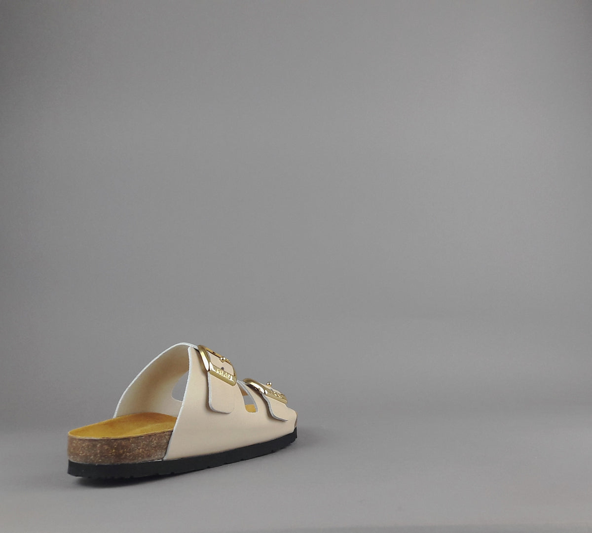 Frau Sandalo Slipper Donna Pelle Beige Opaco