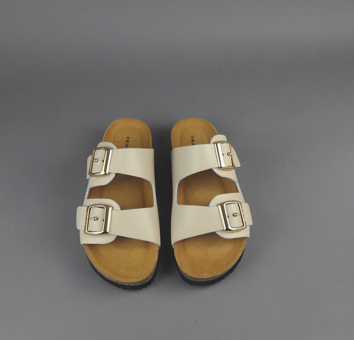 Frau Sandalo Slipper Donna Pelle Beige Opaco