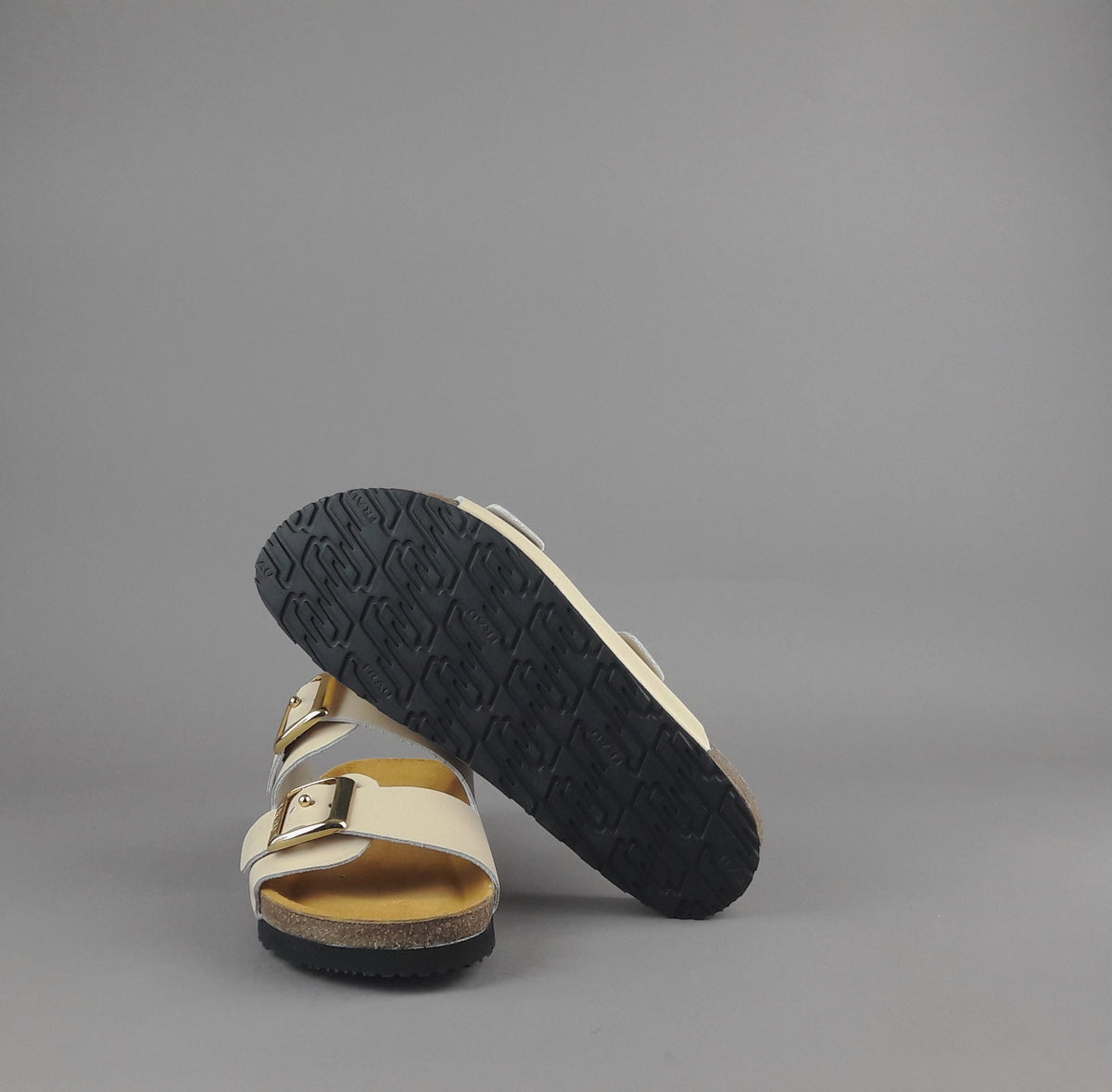 Frau Sandalo Slipper Donna Pelle Beige Opaco