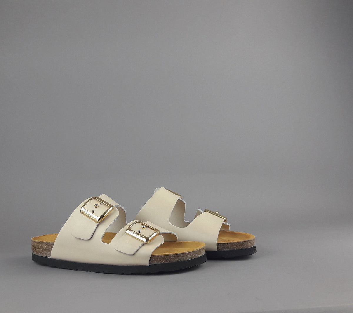 Frau Sandalo Slipper Donna Pelle Beige Opaco