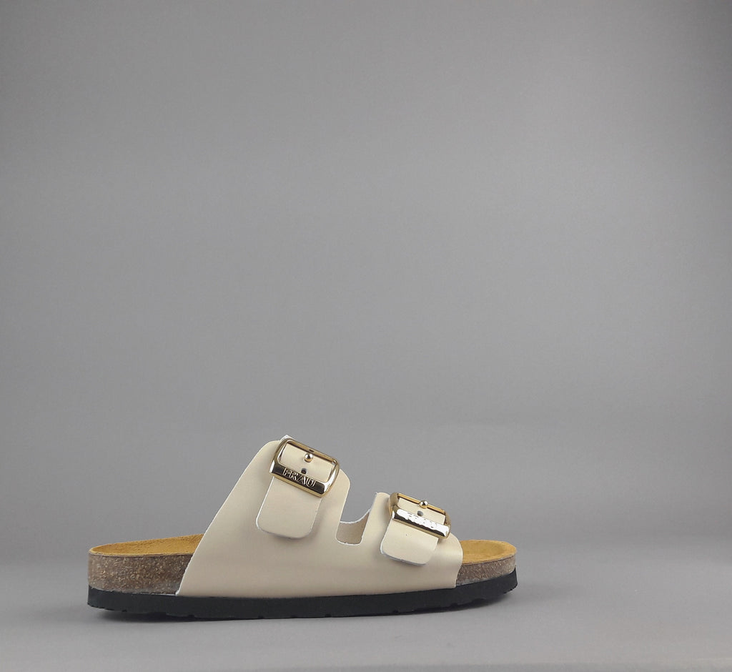 Frau Sandalo Slipper Donna Pelle Beige Opaco