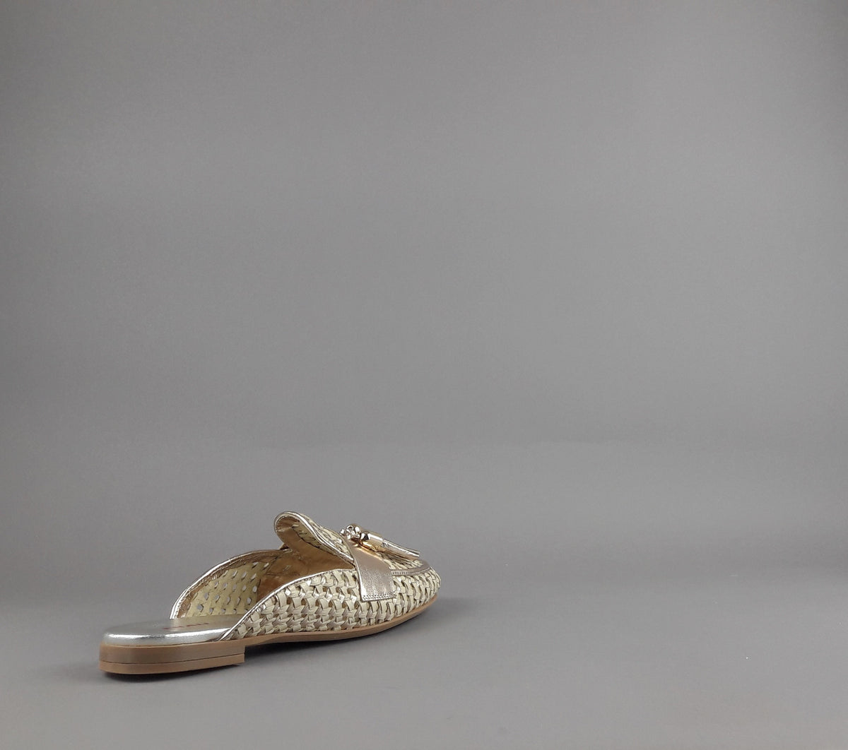 Frau Slipper Donna Pelle Intrecciata Avorio Platino