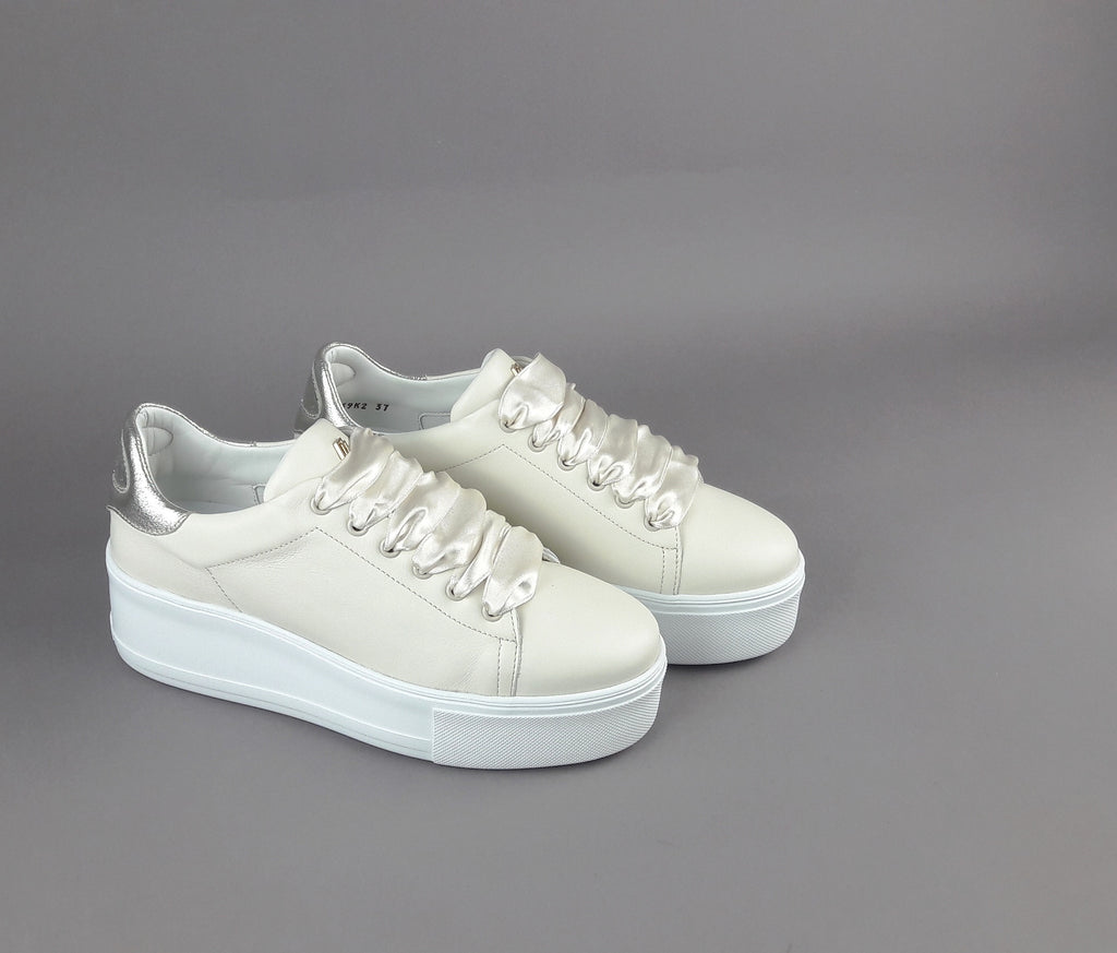Frau Sneakers Platform Donna Pelle Avorio