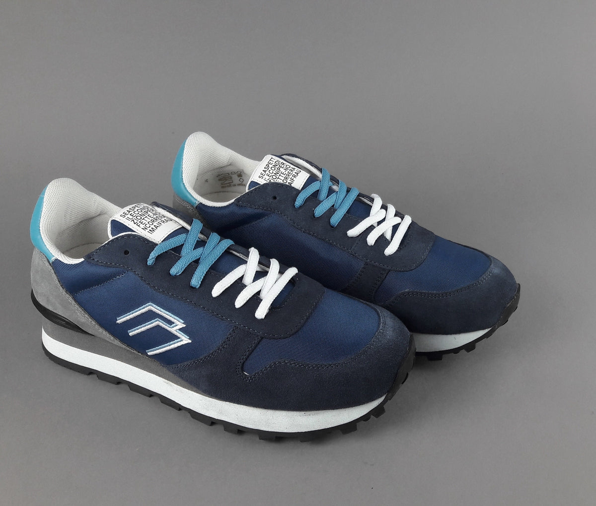 Frau Sneakers Uomo Camoscio Tela Blu Scuro