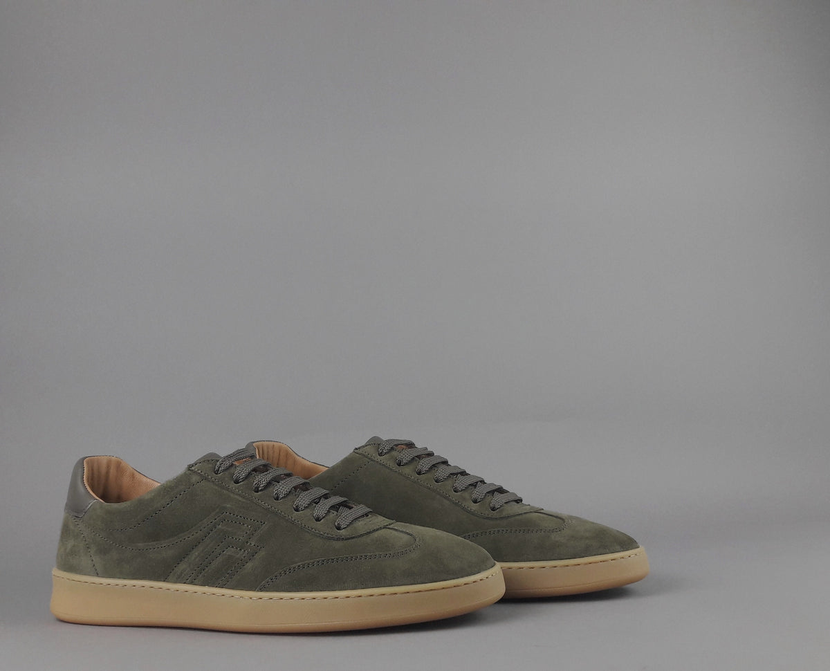 Frau Sneakers Uomo Camoscio Verde Militare Scuro
