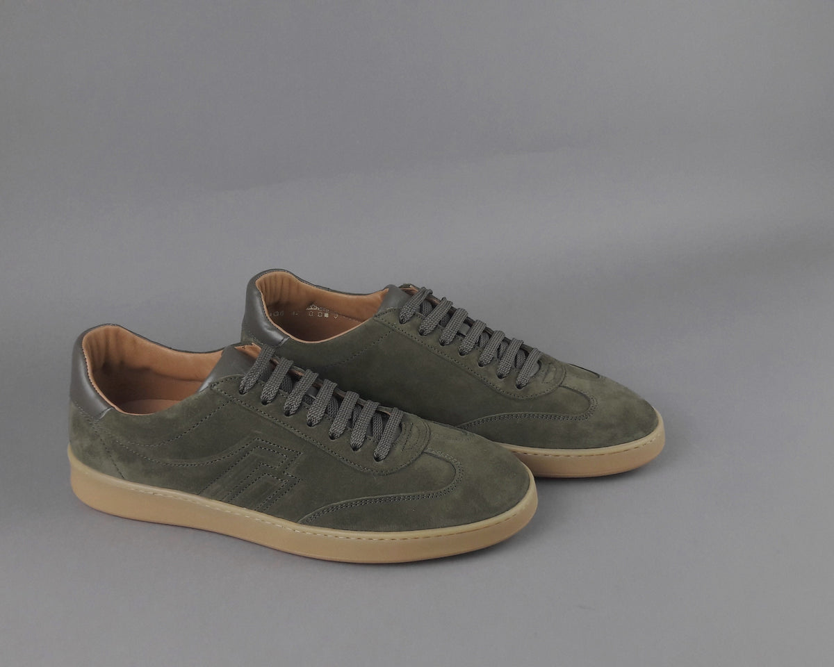 Frau Sneakers Uomo Camoscio Verde Militare Scuro