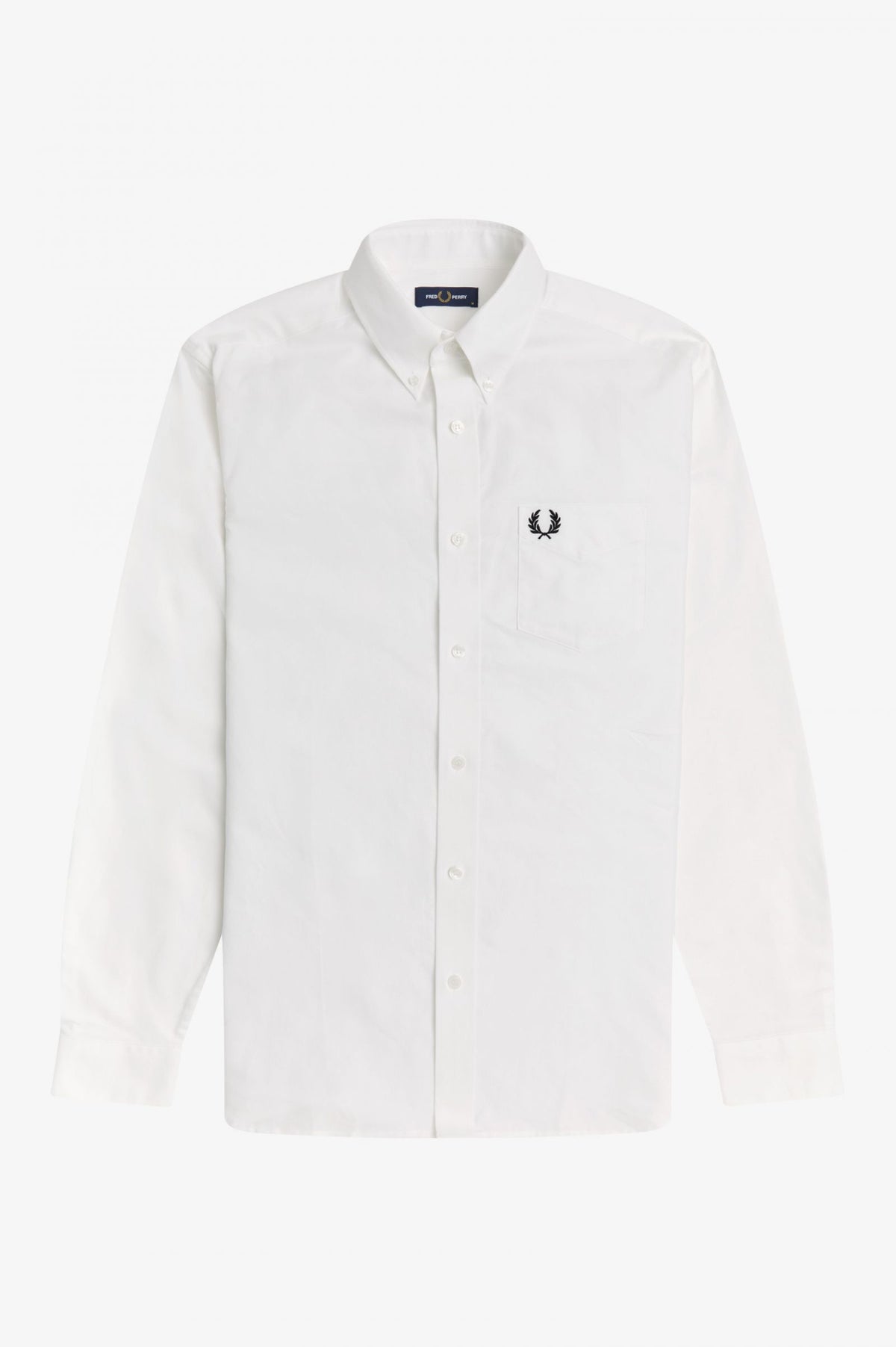 Fred Perry Camicia Uomo Cotone Oxford Bianco Button-Down